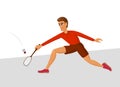 Badminton player, cartoon illustration