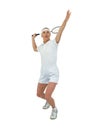 Badminton player playing badminton Royalty Free Stock Photo