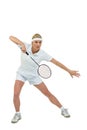 Badminton player playing badminton Royalty Free Stock Photo