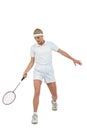 Badminton player playing badminton Royalty Free Stock Photo