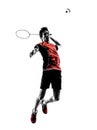 Badminton player young man silhouette
