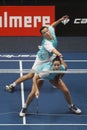 Badminton players Jorrit de Ruiter and Samantha Barning Royalty Free Stock Photo