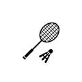 Badminton racket with shuttelcock vector icon