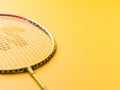 Badminton racket isolated stock image.