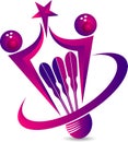 Badminton racket logo Royalty Free Stock Photo