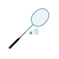 Badminton racket and shuttlecock flat icon Royalty Free Stock Photo