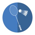 badminton racket shuttlecock sport shadow Royalty Free Stock Photo