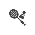 Badminton racket and shuttlecock vector icon Royalty Free Stock Photo