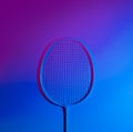 Badminton racket in vibrant bold gradient holographic neon colors Royalty Free Stock Photo