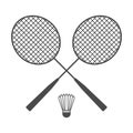 Badminton rackets and ball vector illustration isolated