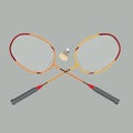 Badminton rackets and shuttlecock, vector illustration Royalty Free Stock Photo