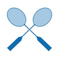 Badminton rackets. Vector illustration decorative background design