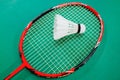 Badminton Racquet and Shuttlecock Royalty Free Stock Photo
