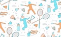 Badminton seamless pattern