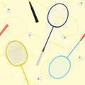 Badminton seamless vector pattern