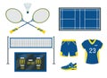 Badminton set. Sport equipment and accessories. Royalty Free Stock Photo