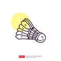 badminton shuttlecock doodle line icon Royalty Free Stock Photo