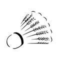 Badminton shuttlecock hand drawn outline icon. Sketch.