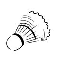 Badminton shuttlecock hand drawn outline icon. Sketch.