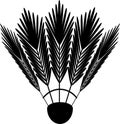 Badminton shuttlecock icon. black on white