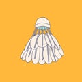 Badminton shuttlecock. Shuttlecock icon in flat cartoon style. Sports accessories. Badminton game equipment. Vector illustration Royalty Free Stock Photo