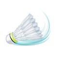 Badminton shuttlecock in movement Royalty Free Stock Photo