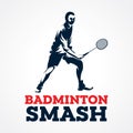 Badminton Smash Logo Design Template