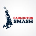 Badminton Smash Logo Design Template