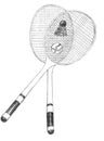 Badminton, tennis rackets sketch Royalty Free Stock Photo