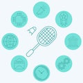 Badminton vector icon sign symbol Royalty Free Stock Photo