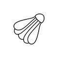 Badmintone shuttlecock simple line icon. Vector illustration isolated on white. Royalty Free Stock Photo