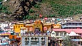 Badrinath Dham temple dedicated to Lord Vishnu situated in the town of Badrinath in Uttarakhand, India Royalty Free Stock Photo