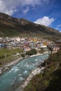 Badrinath Temple With river Alaknanda Royalty Free Stock Photo