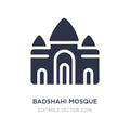 badshahi mosque icon on white background. Simple element illustration from Monuments concept