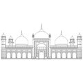 Badshahi Mosque Lahore - outline beautiful illustration.