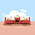 badshahi mosque Pakistan. Famous Landmark of Pakistan located in the city of Lahore, Pakistan. abstract Vector illustration