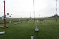 BADUNG/BALI-DECEMBER 07 2017: A landscape of Meteorological garden at Ngurah Rai Airport Bali in the morning when the sky full Royalty Free Stock Photo