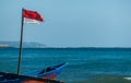 Badung - A boat drifting on the wavy sea Royalty Free Stock Photo