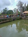 Badung, Indonesia - January 1, 2024 : Tourist visit at Taman Ayun temple attraction