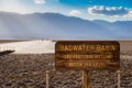 Badwater Basin Sign in Death Valley Royalty Free Stock Photo