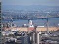 BAE Systems Ship Docked Under Coronado Bridge Royalty Free Stock Photo