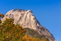 Baegundae peak, Autumn Season at Bukhansan mountains in Seoul, S Royalty Free Stock Photo