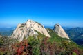 Baegundae peak and Bukhansan mountains in autumn. Royalty Free Stock Photo