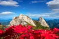 Baegundae peak and Bukhansan mountains in autumn,Seoul. Royalty Free Stock Photo