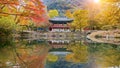 Baekyangsa Temple in autumn,Naejangsan Park in South Korea Royalty Free Stock Photo