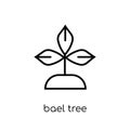 Bael tree icon. Trendy modern flat linear vector Bael tree icon