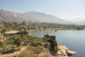 Bafa lake shore, hills and green bushes, Aydin