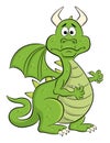 Baffled cartoon dragon Royalty Free Stock Photo