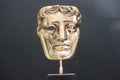 Bafta British Academy film and television awards award on display stock, photo, photograph, pictu