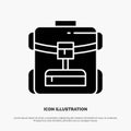 Bag, Back bag, Service, Hotel Solid Black Glyph Icon